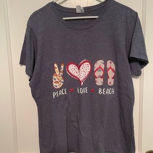 Peach, love, and beach tee shirt